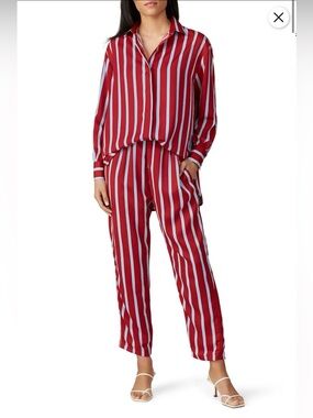 Sweet Baby Jamie Red White & blue Striped Pajama Set